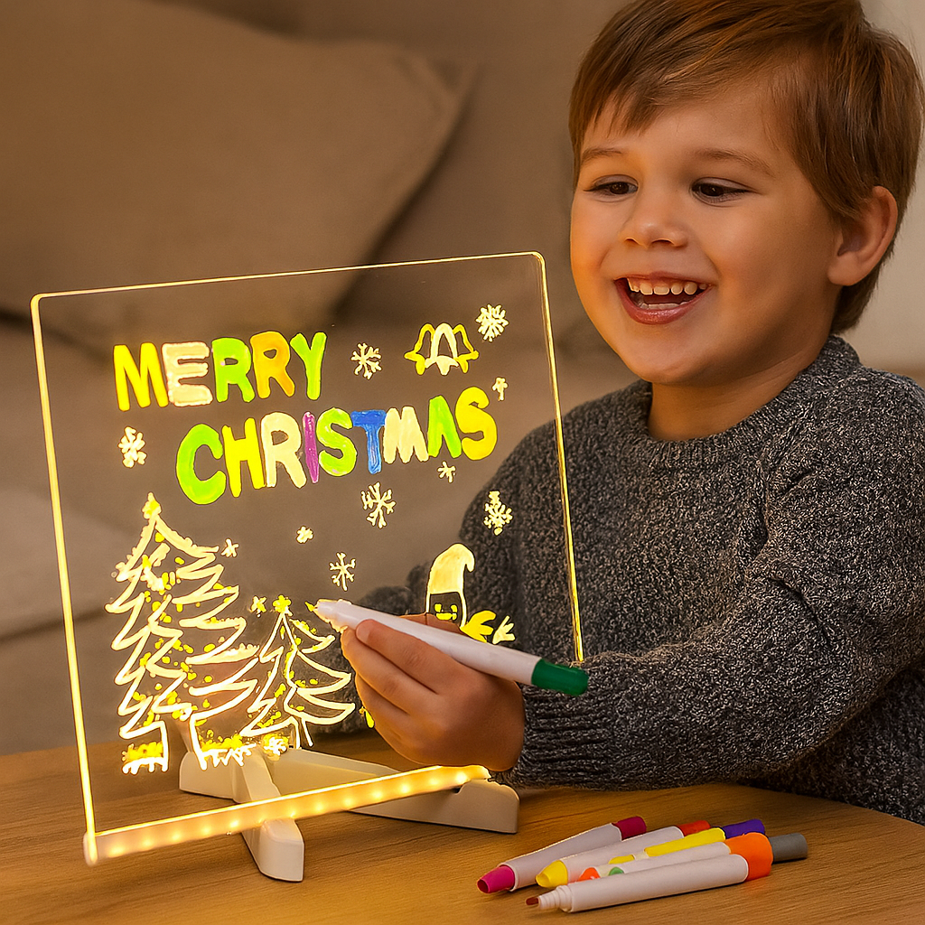Wandbild LED-Zeichentafel Kinder Wiederverwendbares Leuchtendes Schreibtablett