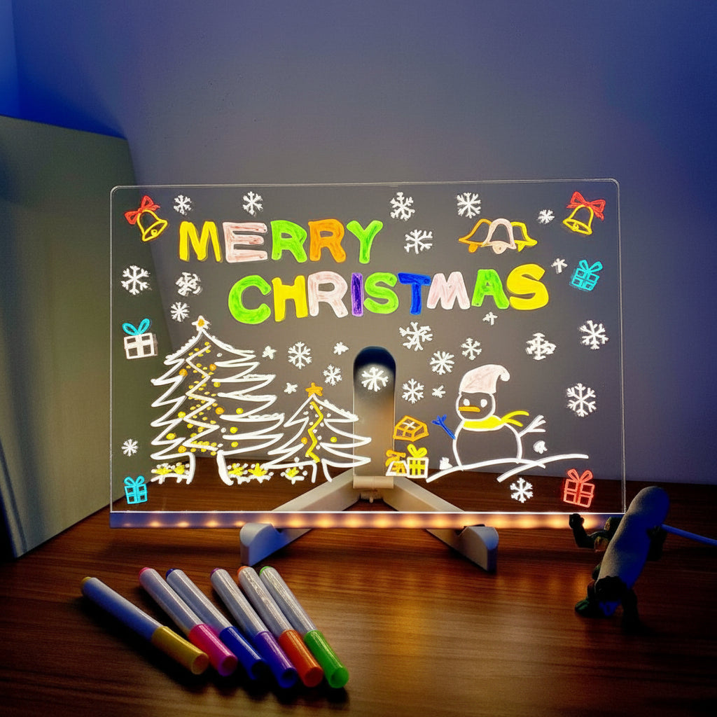 Wandbild LED-Zeichentafel Kinder Wiederverwendbares Leuchtendes Schreibtablett