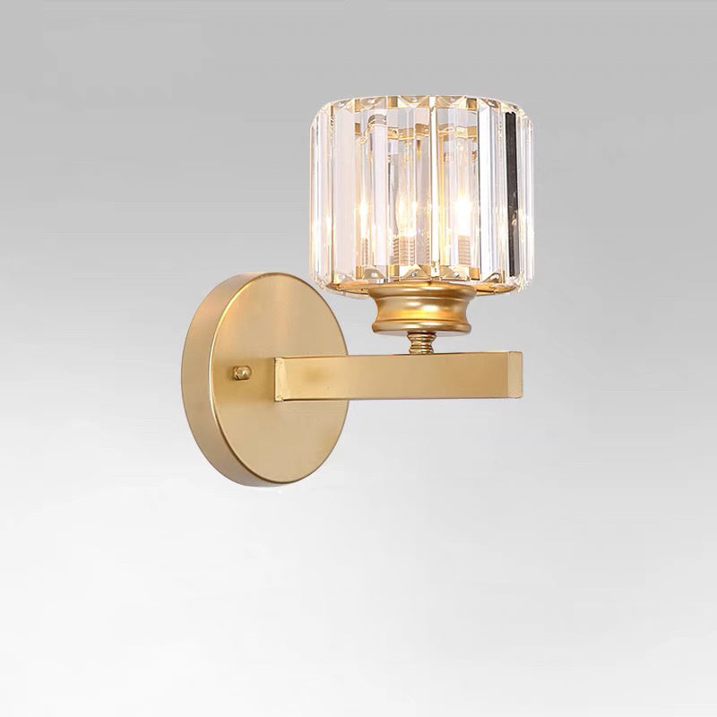 Lampada da parete in cristallo | Applique moderna in vetro e ferro