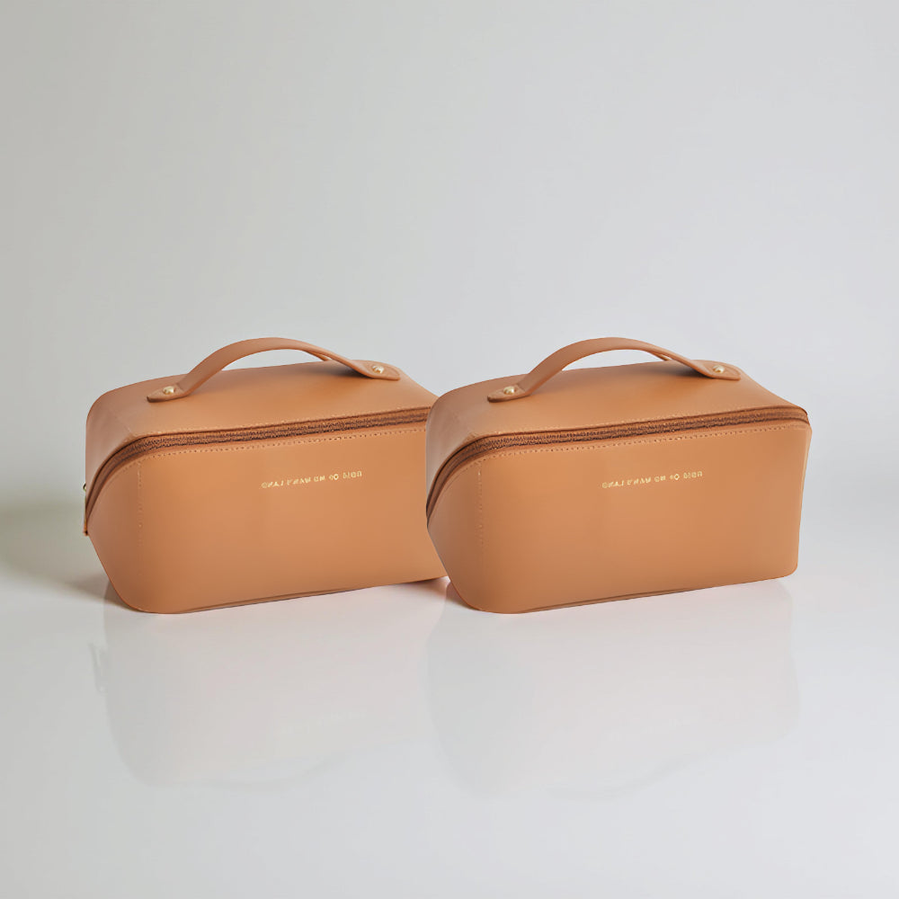 Borsa per trucchi Organizzatore da viaggio Custodia cosmetica in pelle sintetica Grande capacità