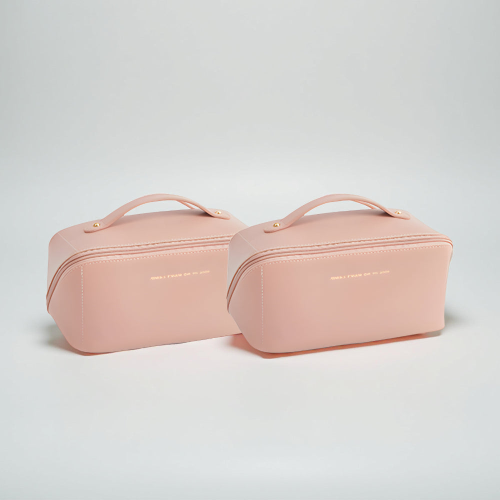 Borsa per trucchi Organizzatore da viaggio Custodia cosmetica in pelle sintetica Grande capacità