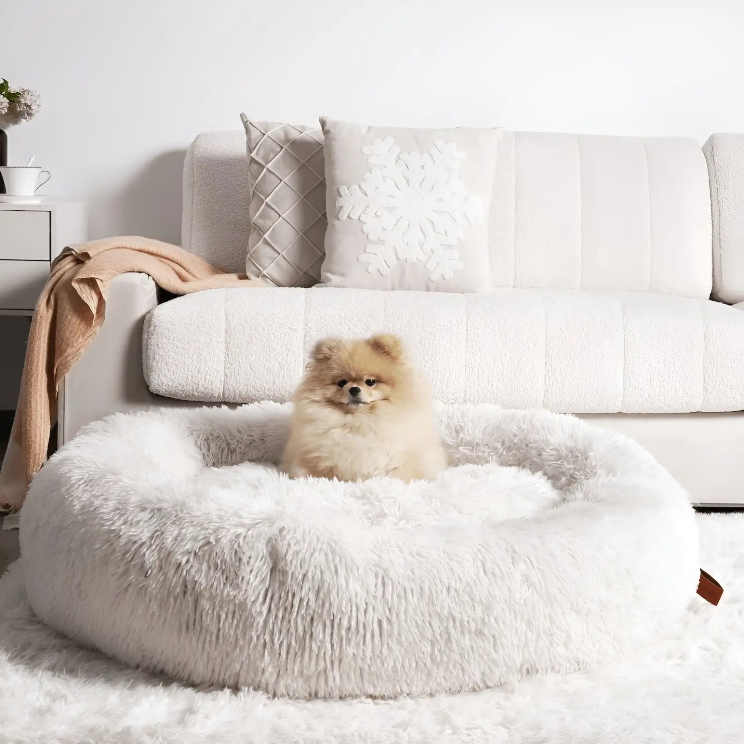 Large Dog Bed Plush Cozy Design Comfortable - Image 4