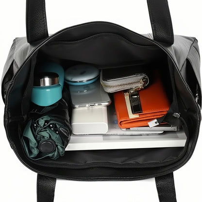Leather Shoulder Bag Fashion Versatile Everyday Tote - Image 4