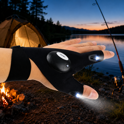 Guanti con Torcia LED per Campeggio e Pesca