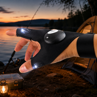 Guanti con Torcia LED per Campeggio e Pesca