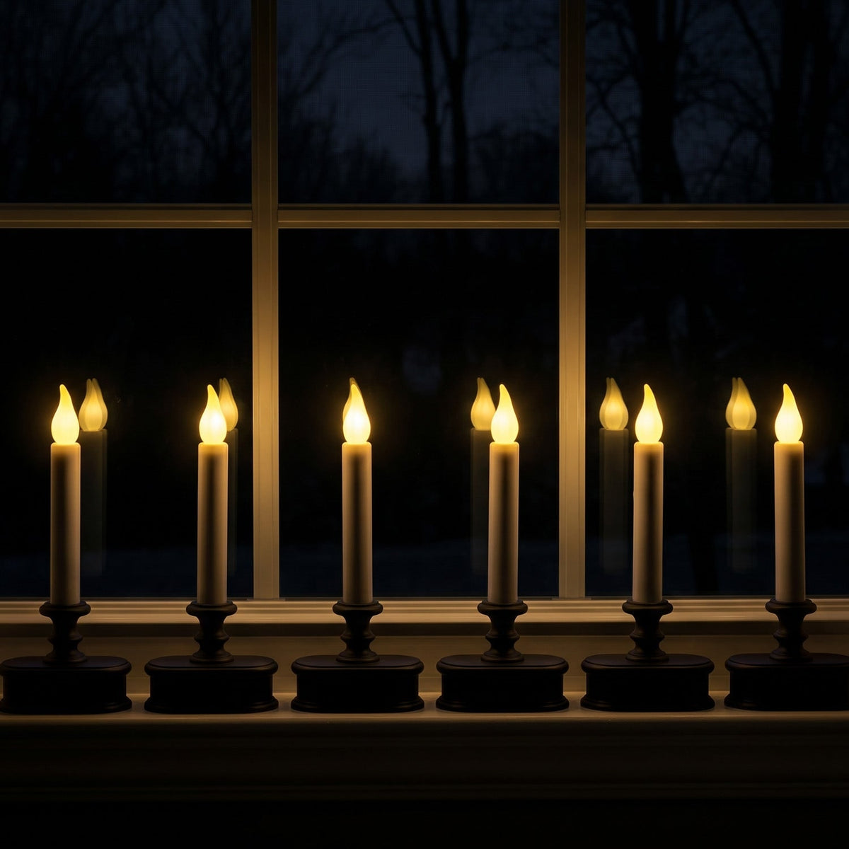 LED Window Candles Sensor Decorative Tapered Timer Set - Image 3