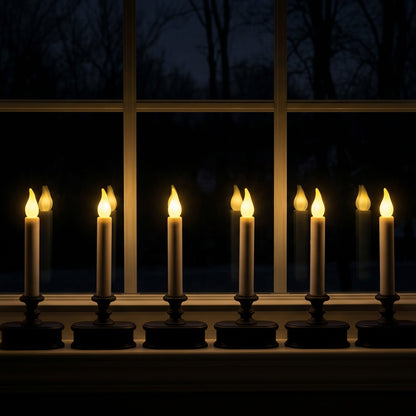 LED Window Candles Sensor Decorative Tapered Timer Set - Image 3