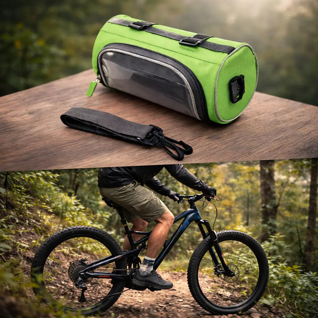 Fahrrad-Lenker-Tasche Wasserdicht mit Handyhalter und Touchscreen-Fach