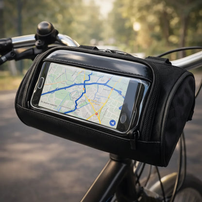 Fahrrad-Lenker-Tasche Wasserdicht mit Handyhalter und Touchscreen-Fach