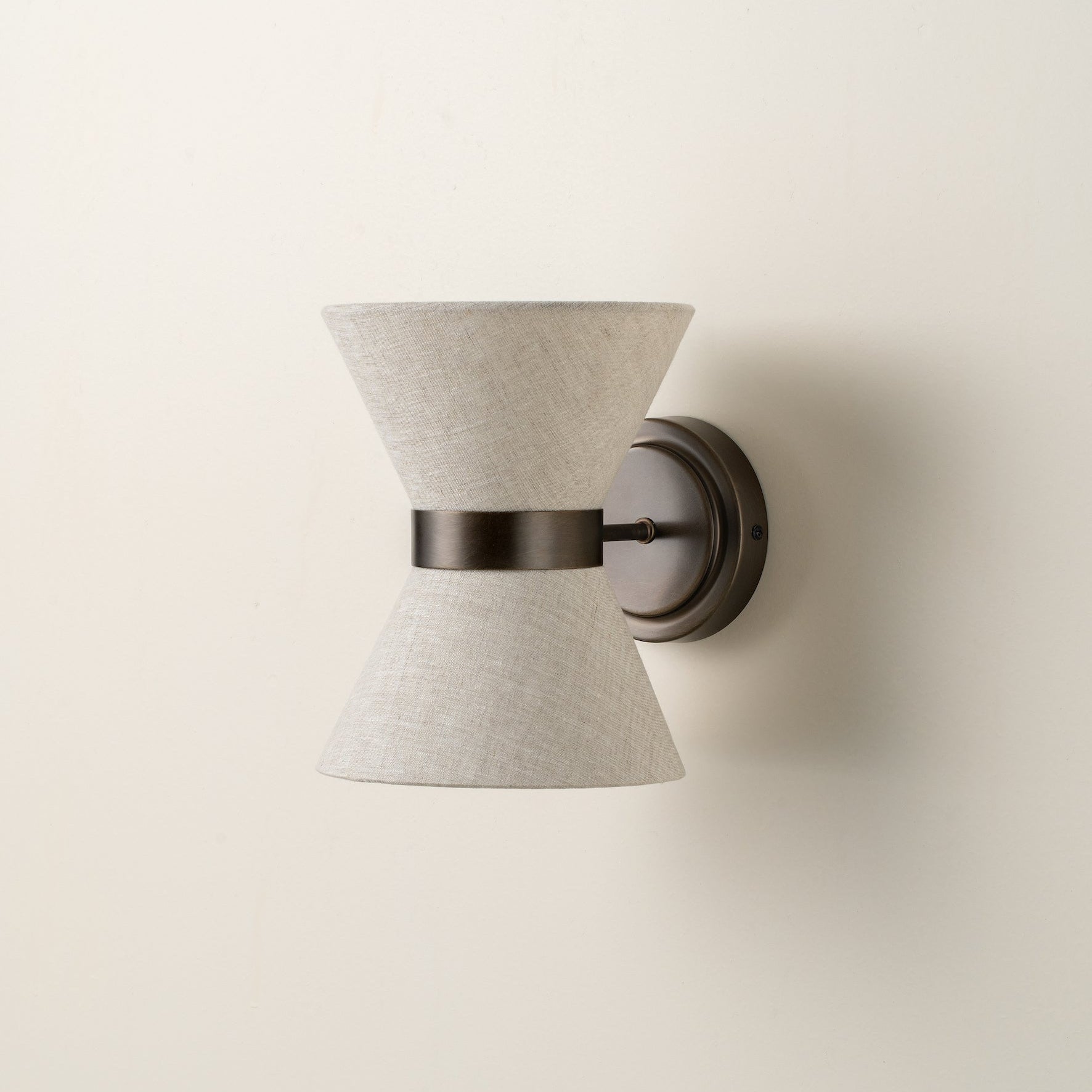 Bronze & Linen Wall Light | Classic Modern Elegance