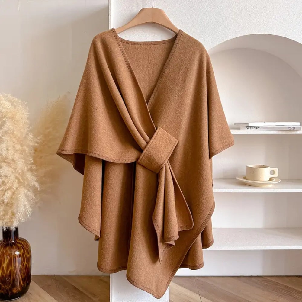 Lightweight Shawl Coat Luxurious Poncho Wrap Design - Image 3