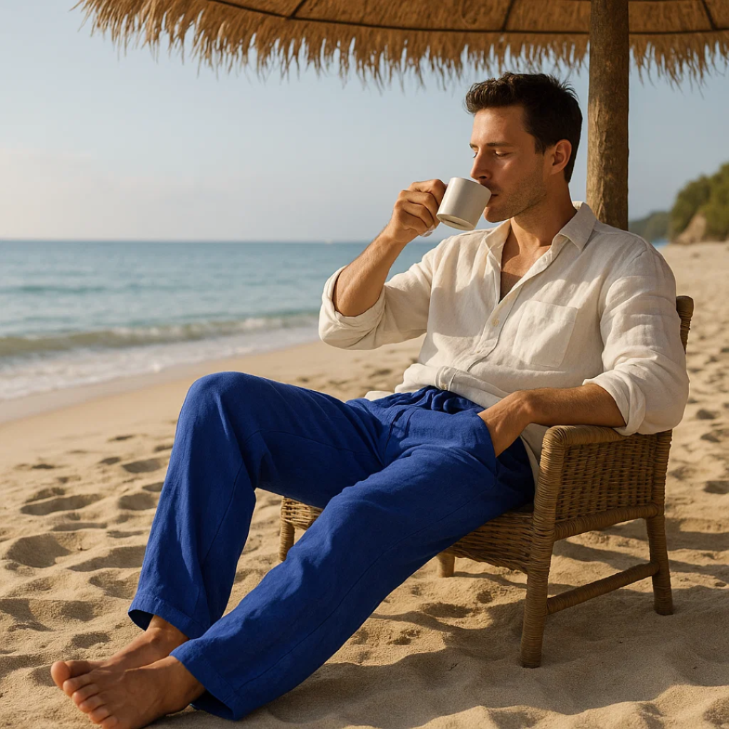 Linen Pants Casual Fit Lightweight Summer Wear - Image 2