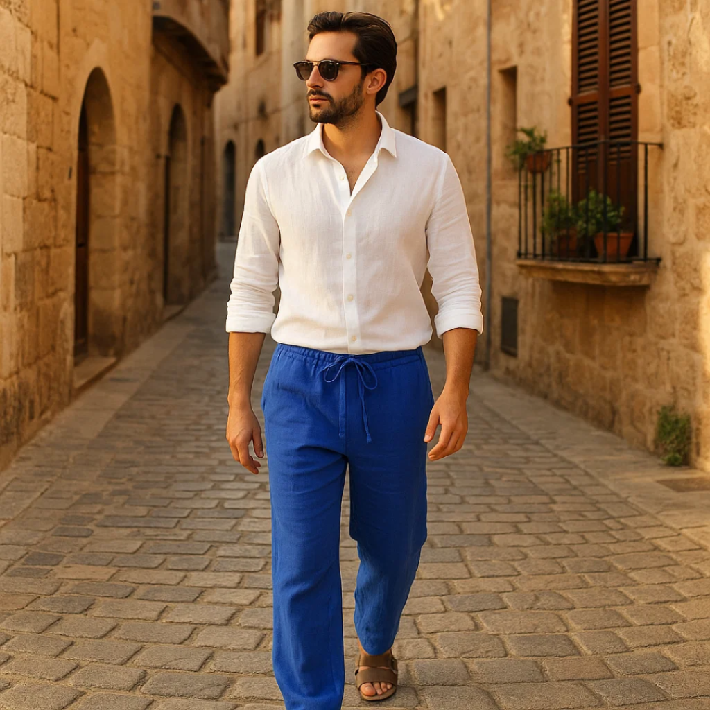 Linen Pants Casual Fit Lightweight Summer Wear - Image 3
