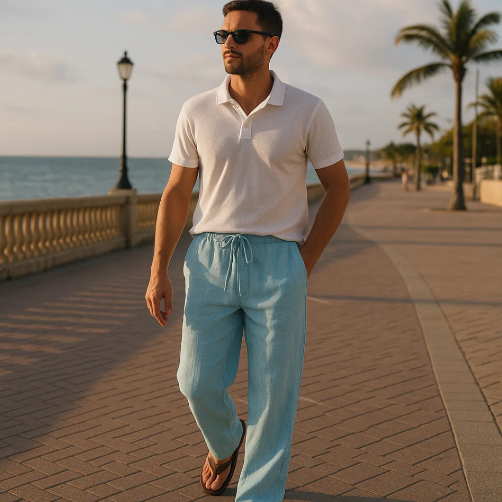 Linen Pants Casual Fit Lightweight Summer Wear - Image 4