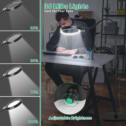 Magnifying Lamp LED Reading Glass Desk Mount - Image 3