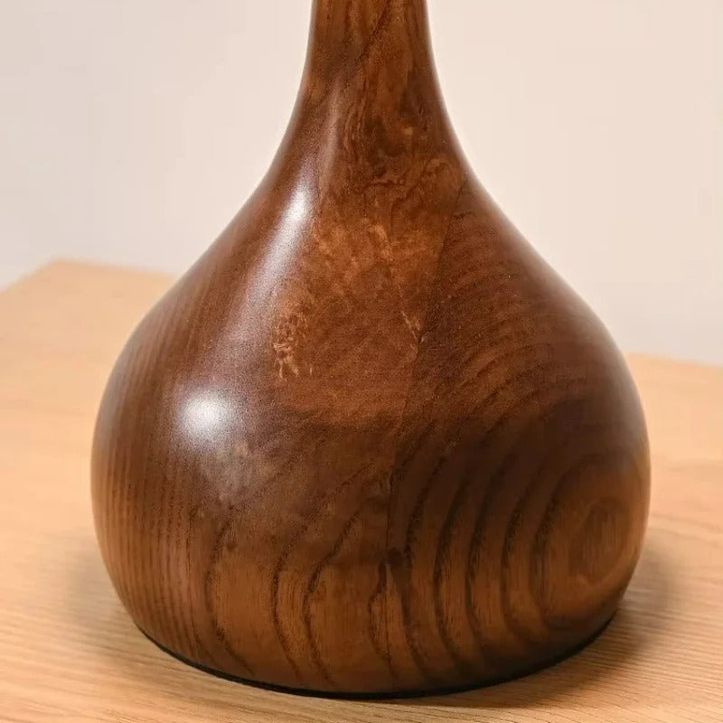 Andi Glass Table Lamp | Modern Brass & Wood Accent Light