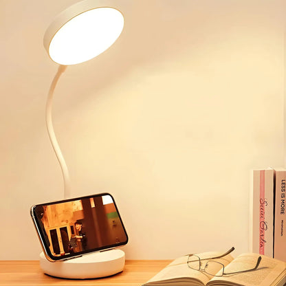 מנורת שולחן LED עם טעינת USB | מנורת קריאה מתכווננת בצורת צוואר ברבור