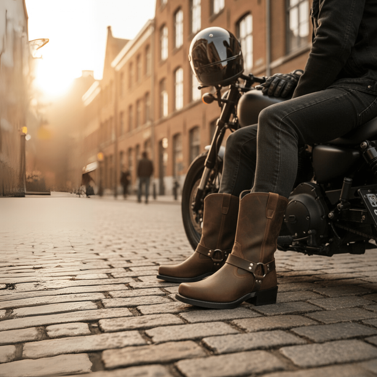 Men's Boots Harness Slip On Oil Resistant | Motorcycle Boots - Image 4