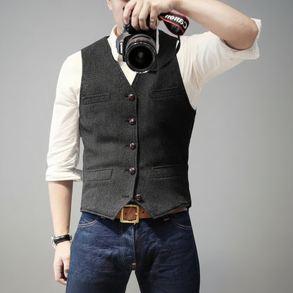 Men's Button-Up Vest Sleeveless Casual | Formal Wear - Image 2
