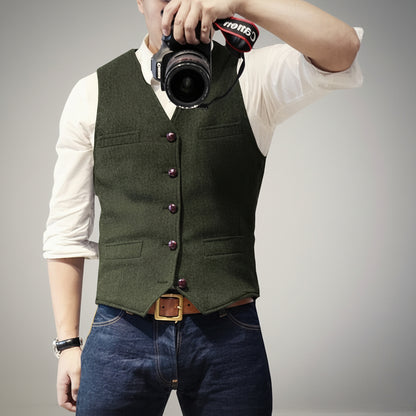 Men's Button-Up Vest Sleeveless Casual | Formal Wear - Image 3