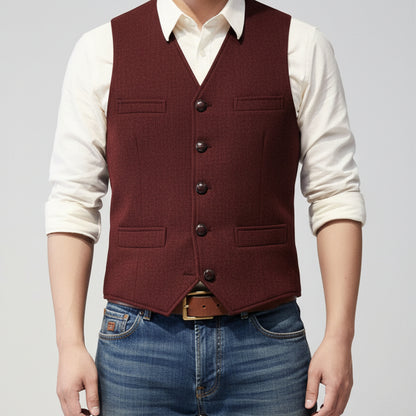 Men's Button-Up Vest Sleeveless Casual | Formal Wear - Image 6