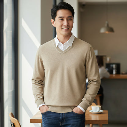 Mens Cashmere Sweater Crew Neck Knit Pullover - Image 1