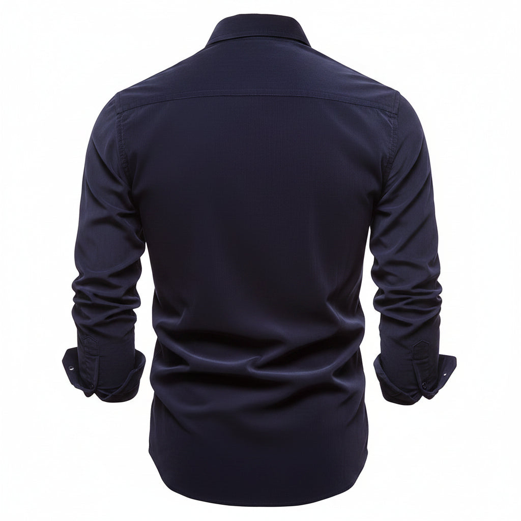 Mens Dress Shirt Button Up Casual Buttoned Collar - Image 9