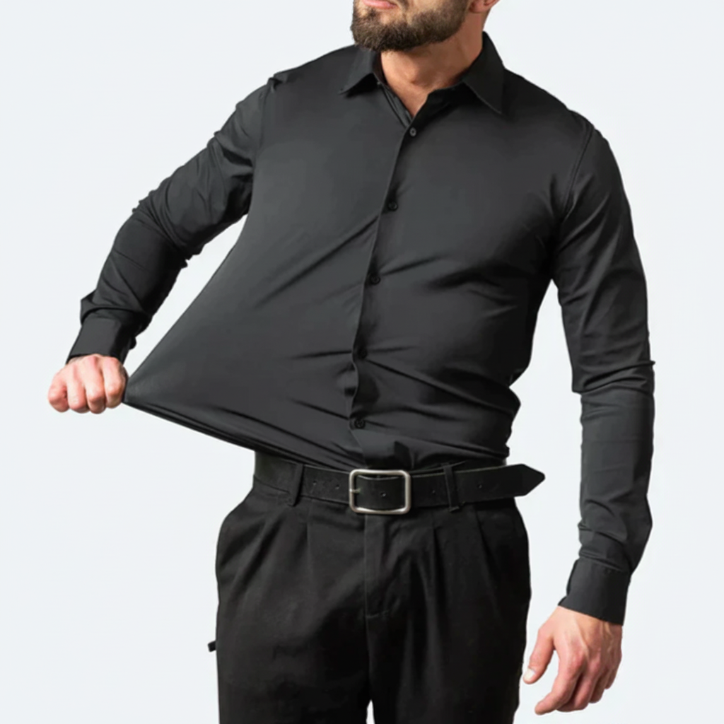 Mens Dress Shirt Stretch Fit Long Sleeve Button Up Design - Image 1