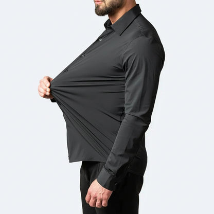 Mens Dress Shirt Stretch Fit Long Sleeve Button Up Design - Image 2