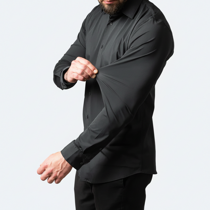 Mens Dress Shirt Stretch Fit Long Sleeve Button Up Design - Image 3