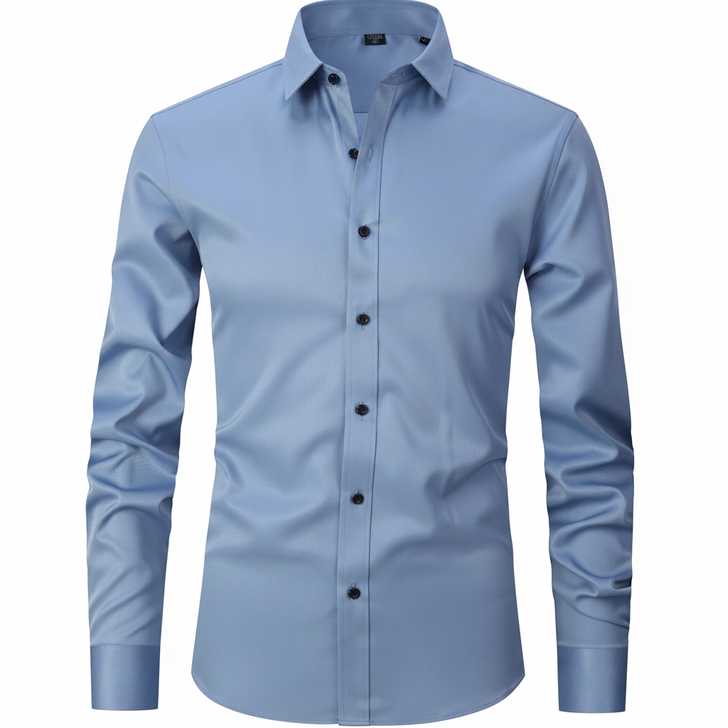 Mens Dress Shirt Stretch Fit Long Sleeve Button Up Design - Image 8