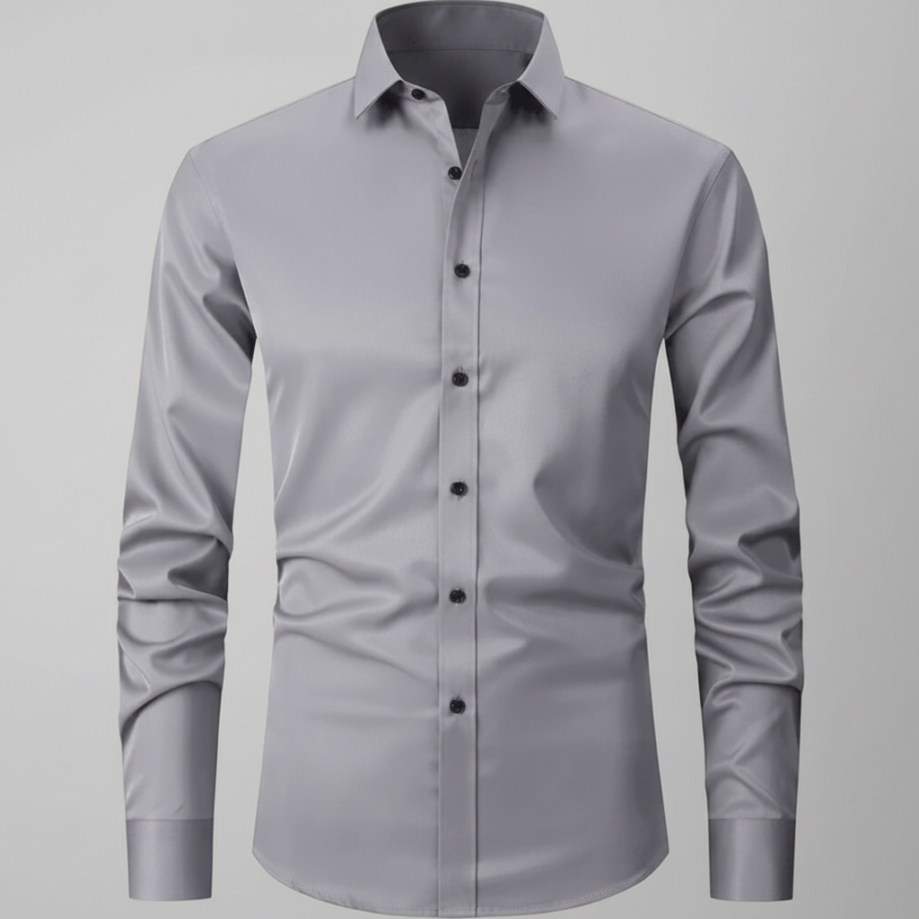 Mens Dress Shirt Stretch Fit Long Sleeve Button Up Design - Image 9