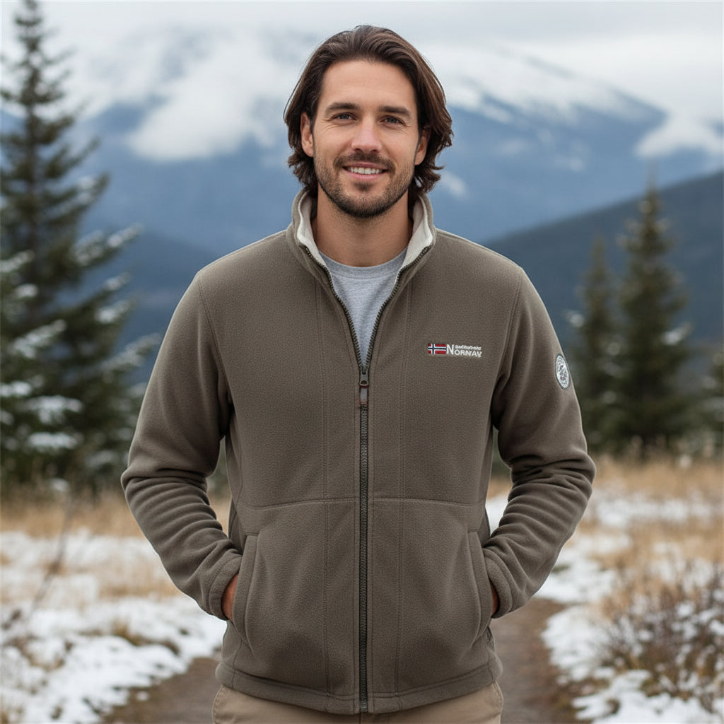 Mens Jacket Comfortable Zip Up Casual Outerwear - Image 1