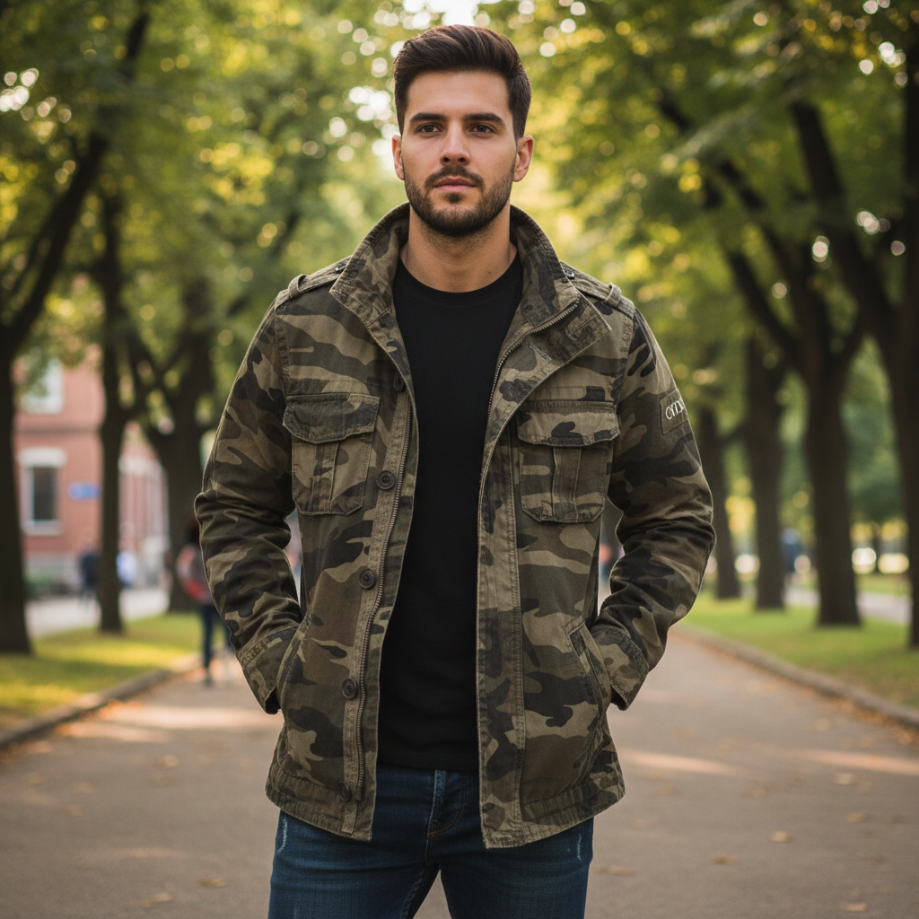 Mens Jacket Zip Up Casual Stylish Outerwear - Image 4