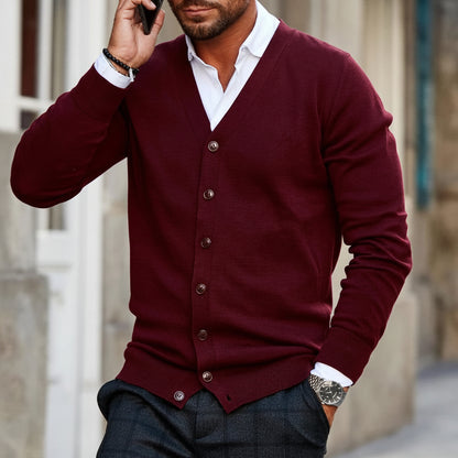 Men's Knitted Cardigan Button-Up | Casual Outerwear - Image 1