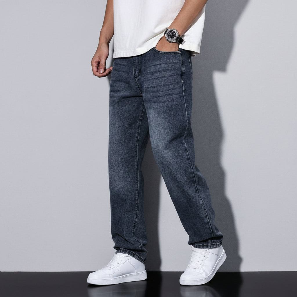 Men's Straight Leg Washed Jeans | Casual Wear - Image 15