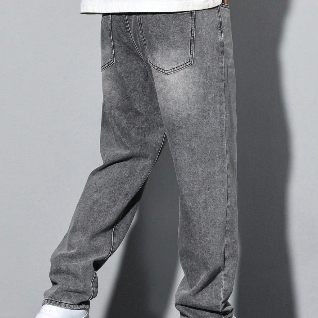 Men's Straight Leg Washed Jeans | Casual Wear - Image 6