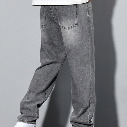 Men's Straight Leg Washed Jeans | Casual Wear - Image 6