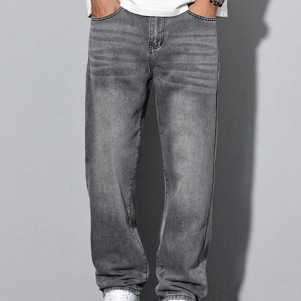 Men's Straight Leg Washed Jeans | Casual Wear - Image 8