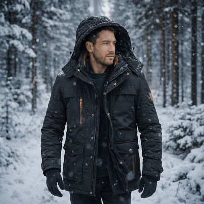Winterjacke Herren Gefüttert Kapuze Outdoor Jacke