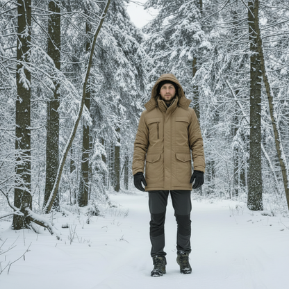 Winterjacke Herren Gefüttert Kapuze Outdoor Jacke