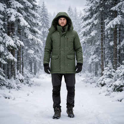 Winterjacke Herren Gefüttert Kapuze Outdoor Jacke