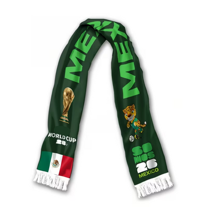 Mexico Flag Soccer Scarf Fringe Knit Supporter - Image 3