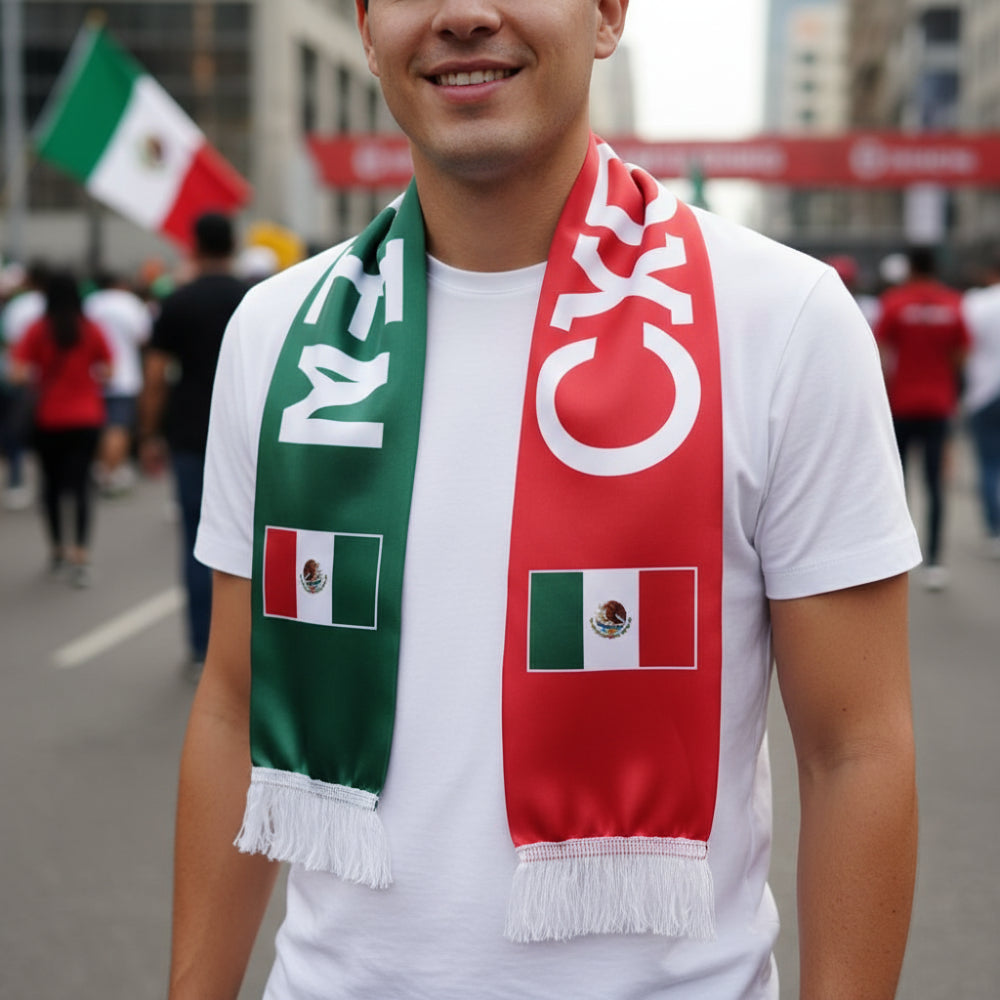 Mexico Scarf Flag World Cup Soccer Fan Gear Lightweight - Image 1