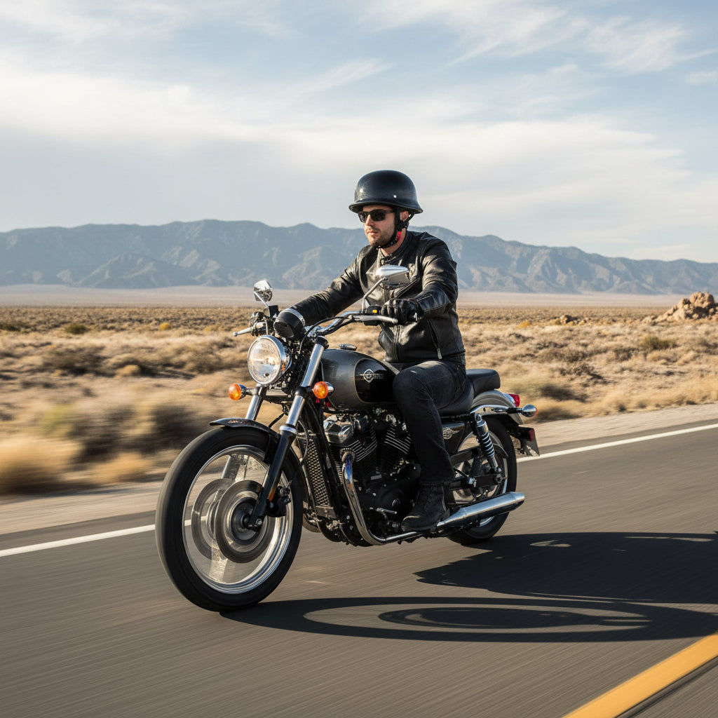 Motorcycle Helmet Safety Dot Approved Half Face Design - Image 1