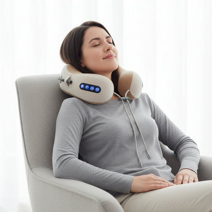 Neck Massage Pillow Rechargeable Heated U-Shaped Traction - Image 2