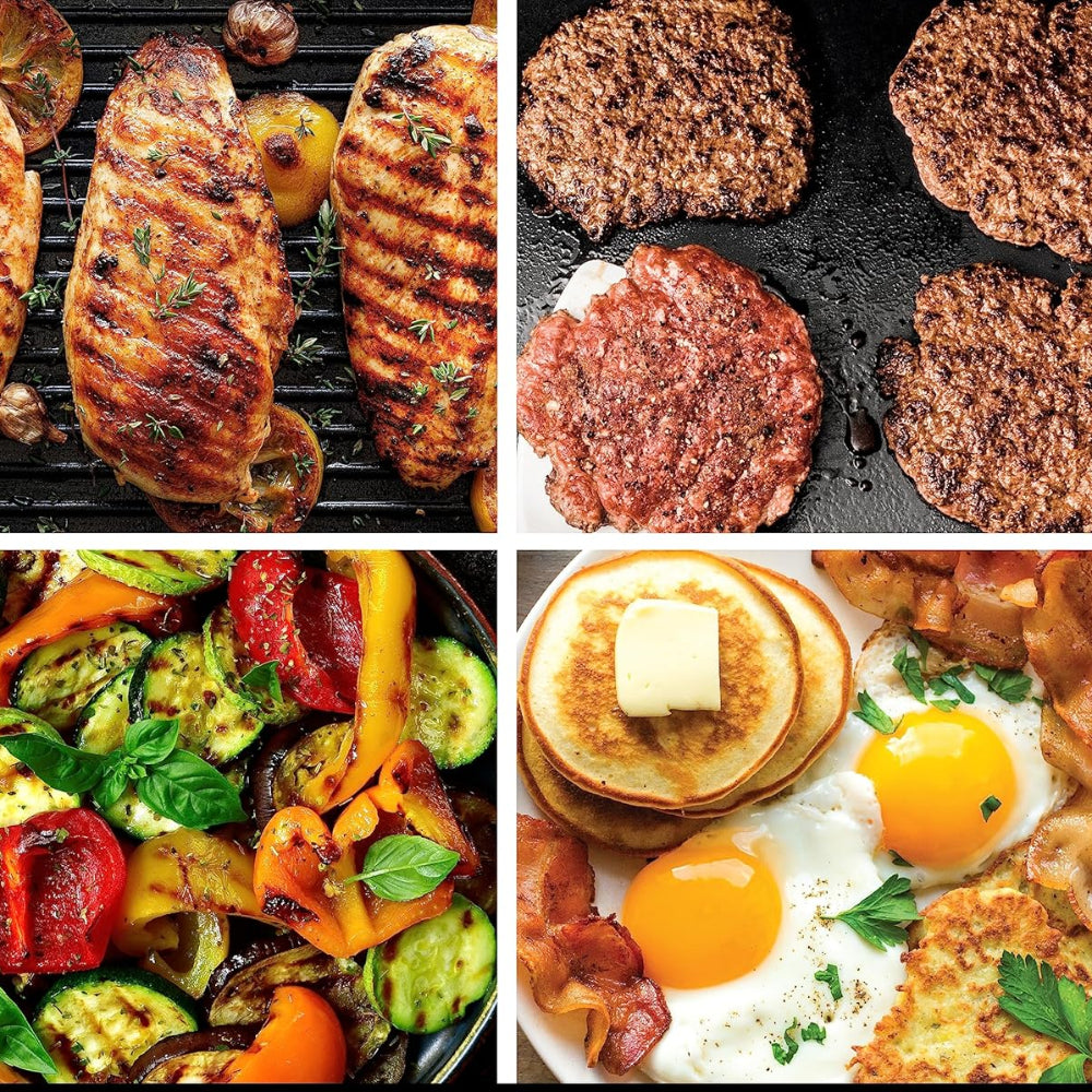 Indoor Grill Griddle 500°F Nonstick Plate Family Meals