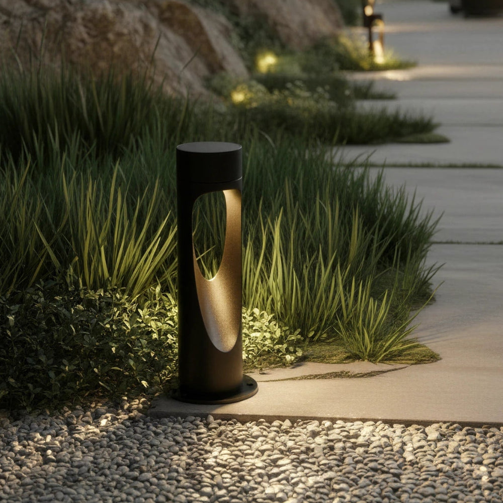 Outdoor Floor Lamp Weather Resistant LED Tall Round Base - Image 13