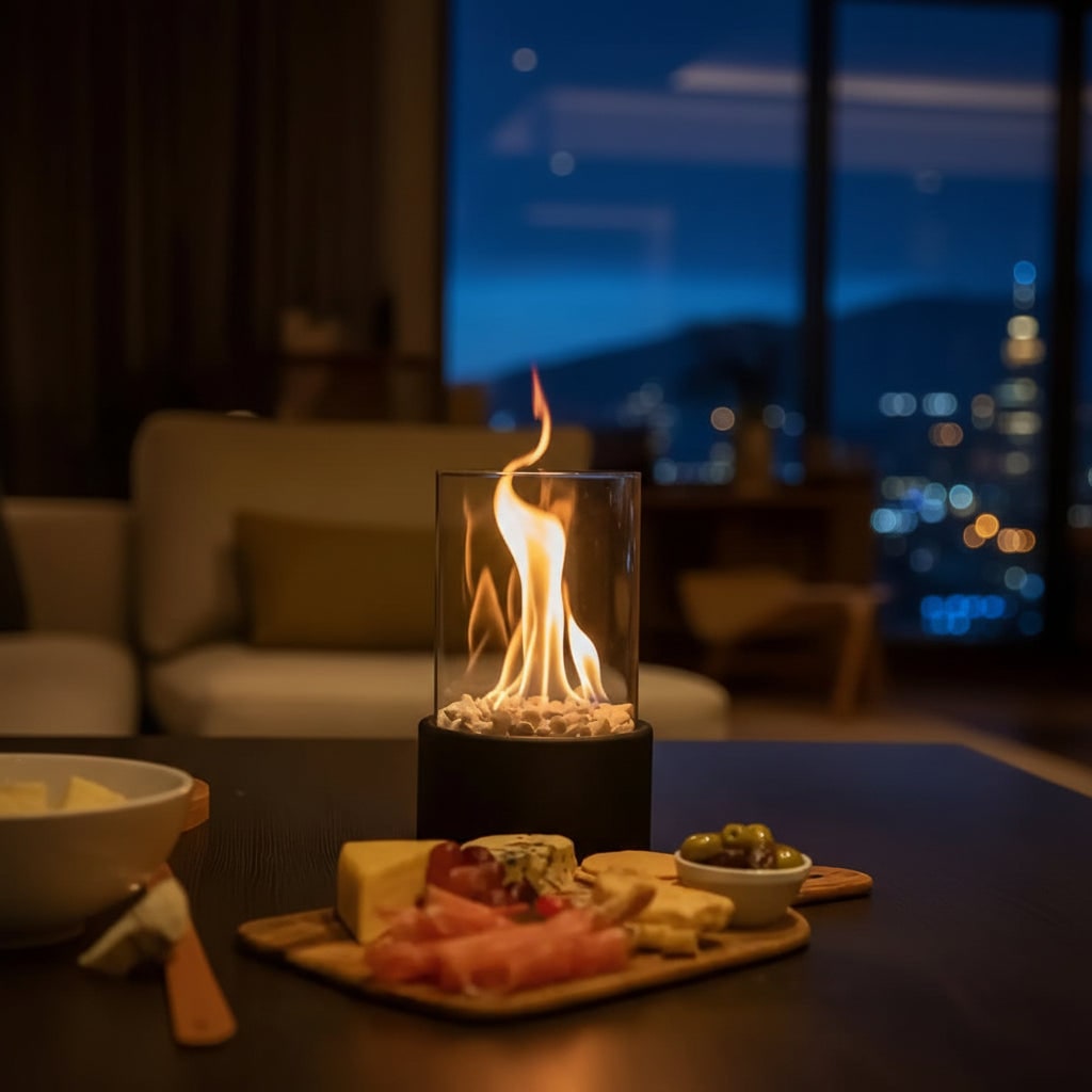 Outdoor Indoor Table Fireplace Modern Design Decor - Image 2