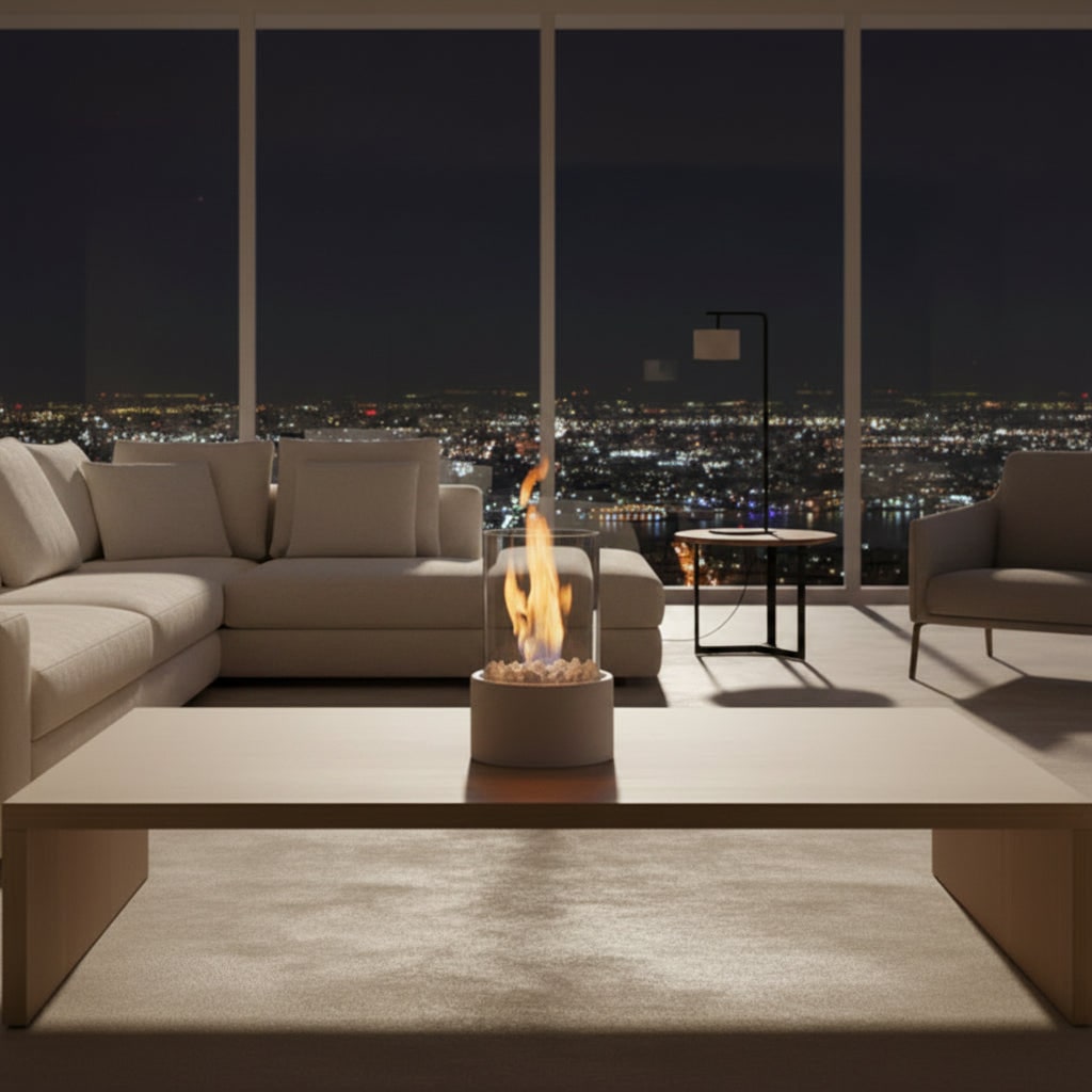 Outdoor Indoor Table Fireplace Modern Design Decor - Image 5